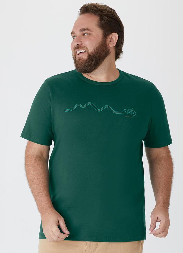 Malwee - Camiseta Regular Bike em Malha Plus Verde Esmeral 1