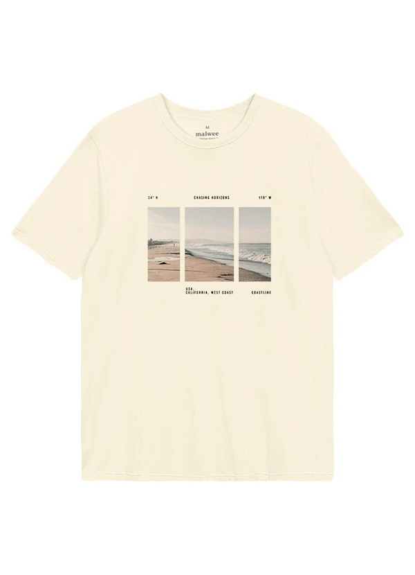 Malwee - Camiseta Regular Chasing Horizons Off White