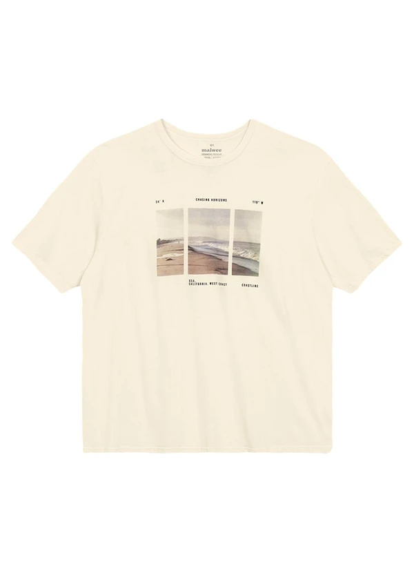 Malwee - Camiseta Regular Chasing Horizons Off White