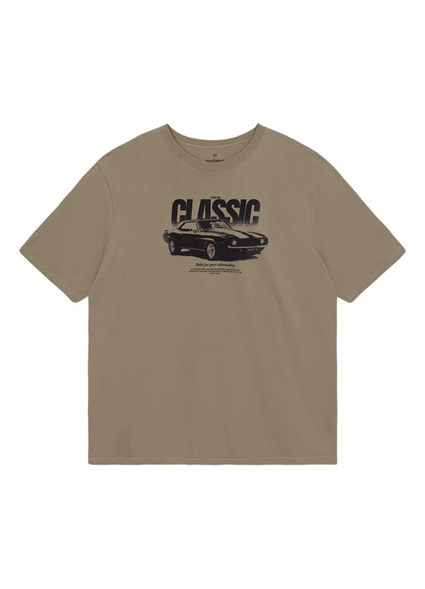 Malwee - Camiseta Regular Classic Taupe