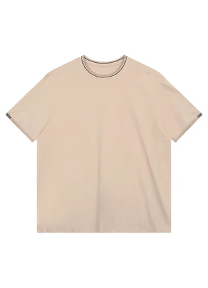 Malwee - Camiseta Regular em Meia Malha Areia - MALWEE
