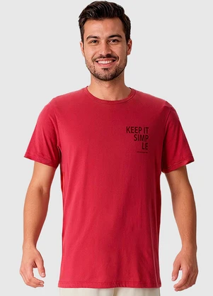 Malwee - Camiseta Regular Keep It Simple Vermelho Escuro - MALWEE