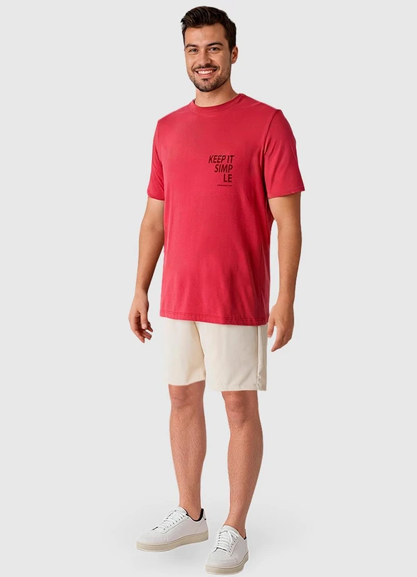 Malwee - Camiseta Regular Keep It Simple Vermelho Escuro 3