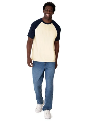 Malwee - Camiseta Regular Manga Raglan Off White - MALWEE