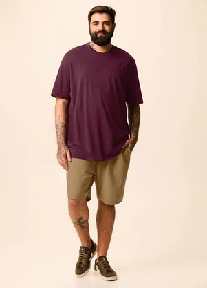 Malwee - Camiseta Regular Maquinetada Taupe - MALWEE