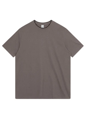 Malwee - Camiseta Regular Maquinetada Taupe - MALWEE