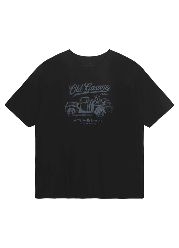 Malwee - Camiseta Regular Old Garage Preto