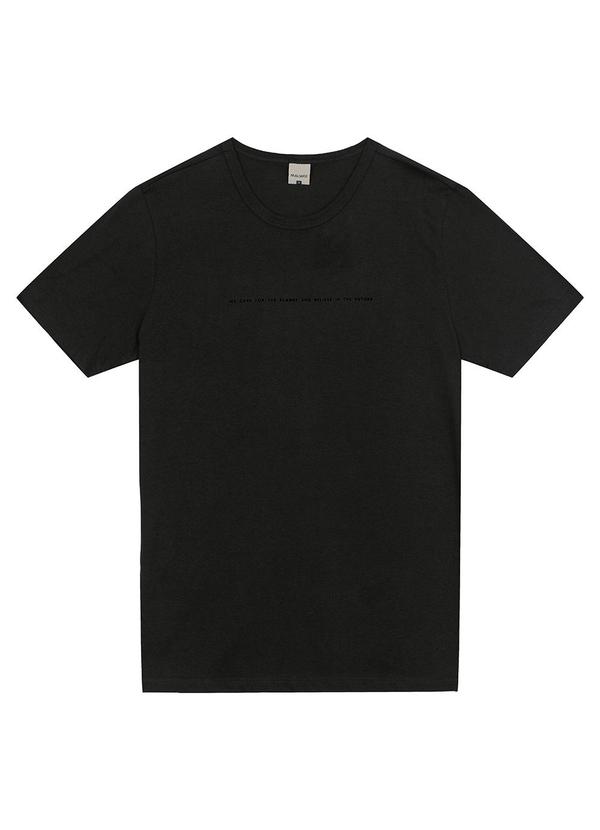 Malwee - Camiseta Regular Planet em Malha Preto