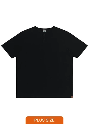 Malwee - Camiseta Regular Rajada Plus Preto - MALWEE