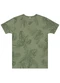 Malwee - Camiseta Regular Tropical em Linho Off White - variação: Verde Militar