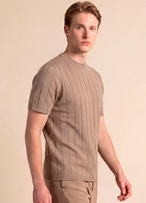 Aurus - Camiseta Relaxed Tricot Bege - AURUS