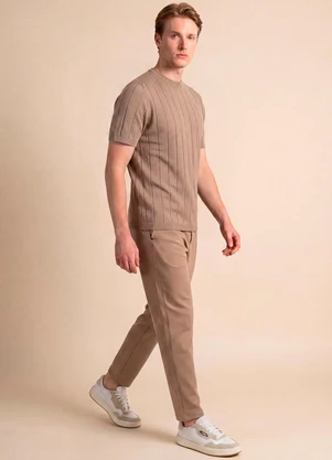 Aurus - Camiseta Relaxed Tricot Bege - AURUS