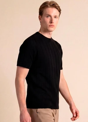 Aurus - Camiseta Relaxed Tricot Preto - AURUS