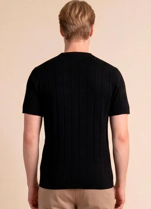 Aurus - Camiseta Relaxed Tricot Preto - AURUS