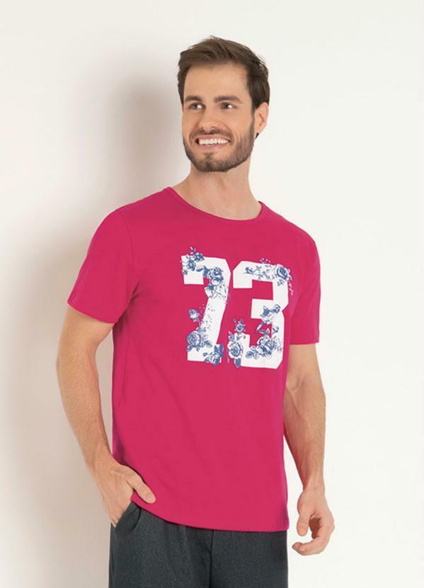 Camiseta (Rosa) com Estampa Localizada