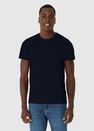 Malwee - Camiseta Slim Botonê Masculina Azul Marinho - MALWEE