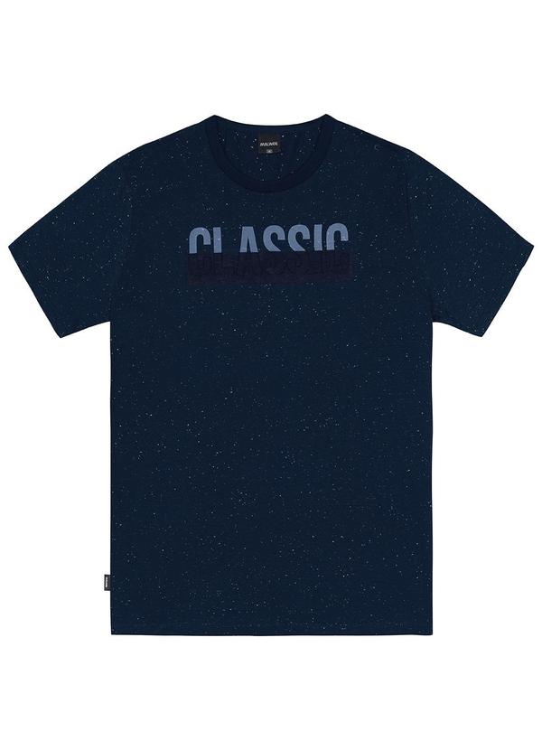 Malwee - Camiseta Slim Classic em Botonê Azul