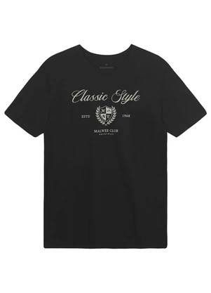 Malwee - Camiseta Slim Classic Style Preto - MALWEE