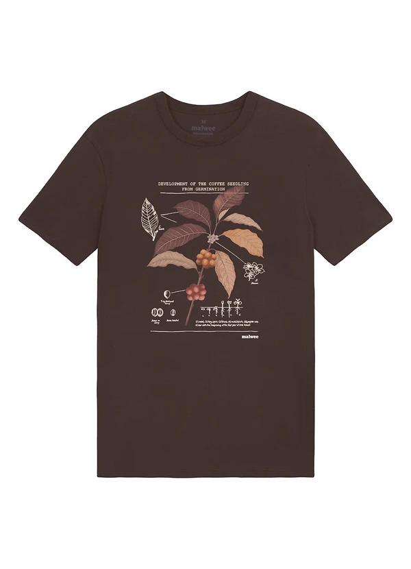 Malwee - Camiseta Slim Coffee Seedling Marrom