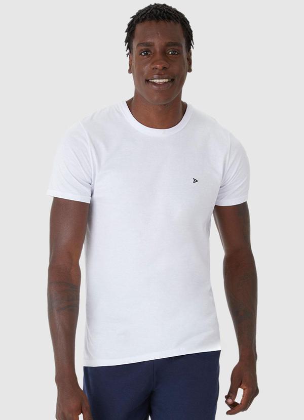 Malwee - Camiseta Slim com Bordado Branco