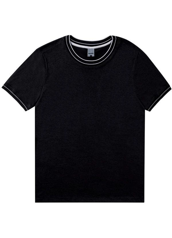Malwee - Camiseta Slim em Malha Preto