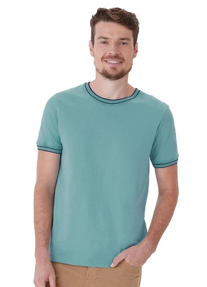 Malwee - Camiseta Slim em Malha Verde Turquesa - MALWEE