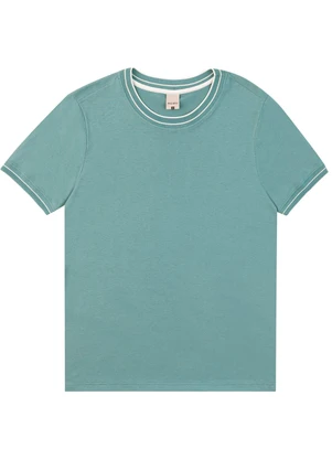 Malwee - Camiseta Slim em Malha Verde Turquesa - MALWEE