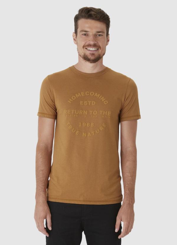 Malwee - Camiseta Slim Homecoming Masculina Marrom