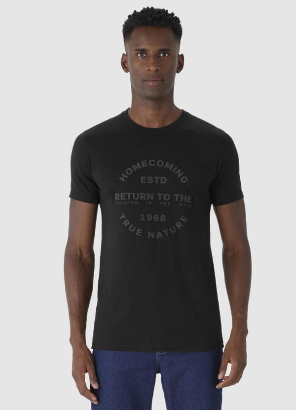 Malwee - Camiseta Slim Homecoming Masculina Preto