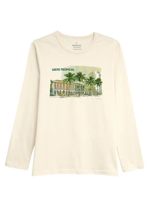 Malwee - Camiseta Slim Leste Tropical Off White - MALWEE