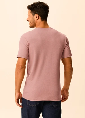 Malwee - Camiseta Slim Linho Rosê - MALWEE