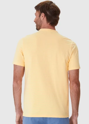 Malwee - Camiseta Slim Malha Linho Amarelo Pastel - MALWEE