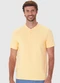 Malwee - Camiseta Slim Malha Linho Azul Marinho - variação: Amarelo Pastel