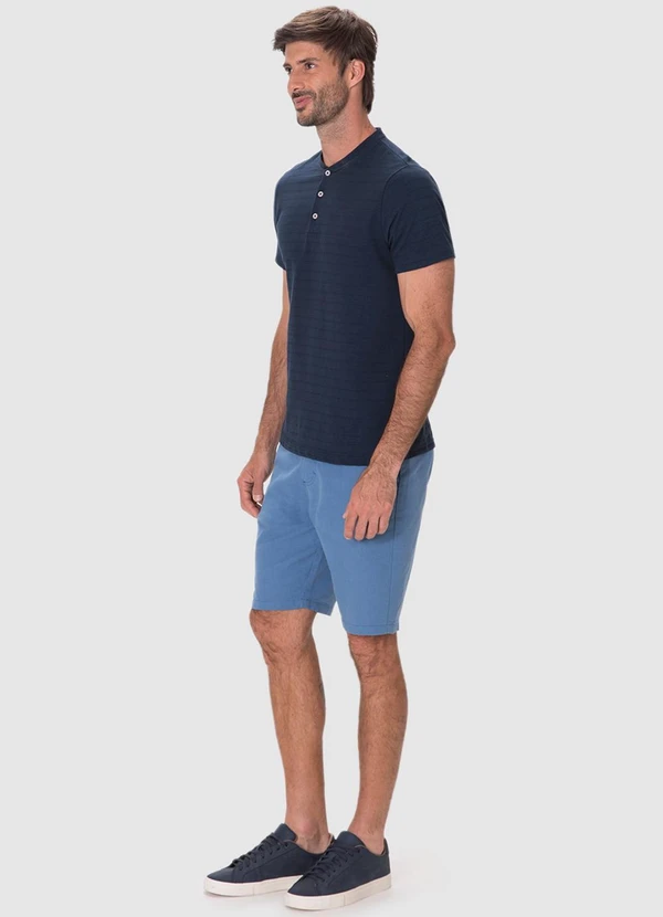 Malwee - Camiseta Slim Malha Linho Azul Marinho 3