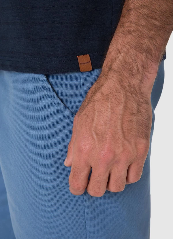 Malwee - Camiseta Slim Malha Linho Azul Marinho 5