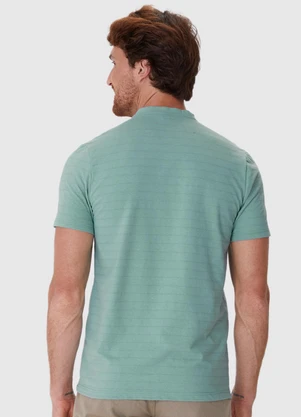 Malwee - Camiseta Slim Malha Linho Verde Turquesa - MALWEE