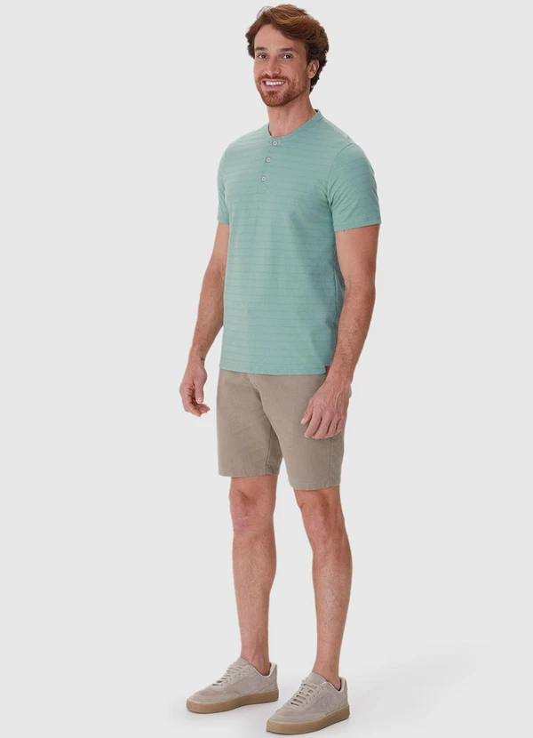 Malwee - Camiseta Slim Malha Linho Verde Turquesa 3