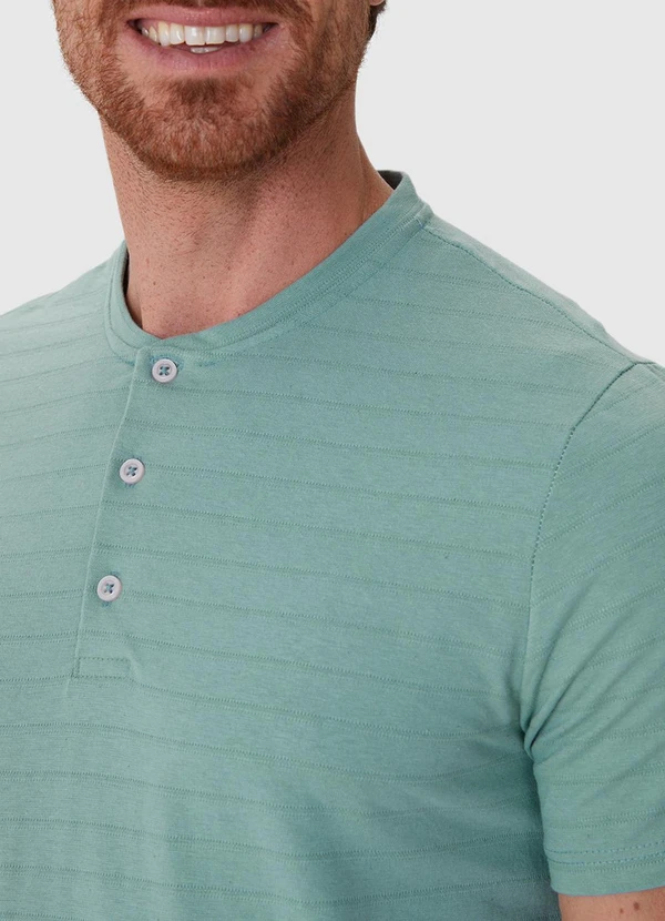 Malwee - Camiseta Slim Malha Linho Verde Turquesa 4