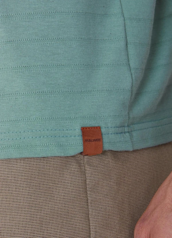Malwee - Camiseta Slim Malha Linho Verde Turquesa 5