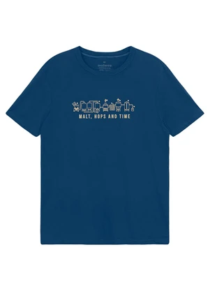 Malwee - Camiseta Slim Malt, Hops And Time Azul Escuro - MALWEE