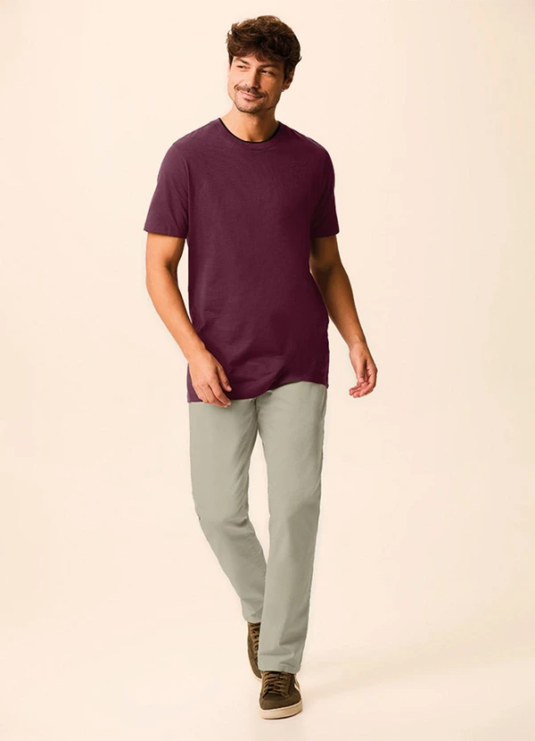 Malwee - Camiseta Slim Maquinetada Bordô