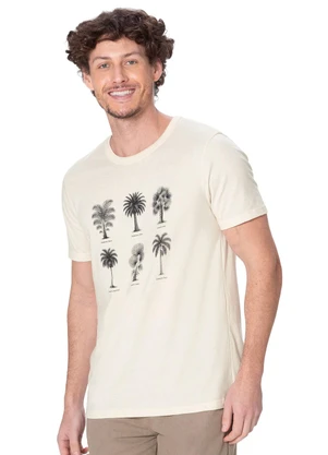 Malwee - Camiseta Slim Palmeira Off White - MALWEE