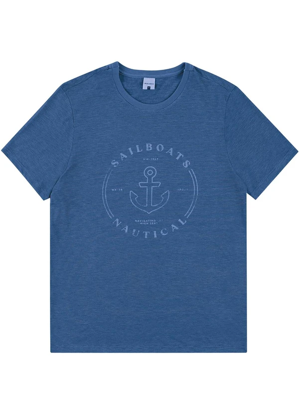 Malwee - Camiseta Slim Sailboats Azul Petróleo