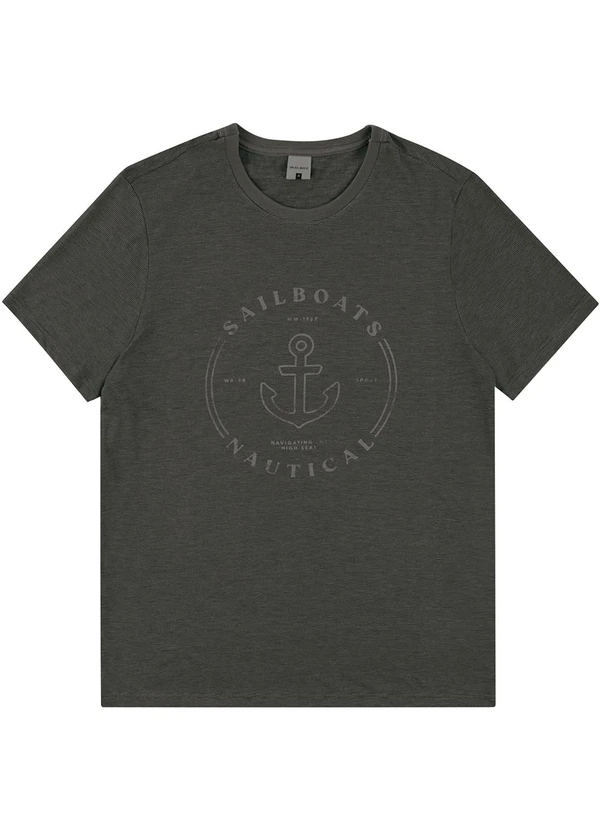 Malwee - Camiseta Slim Sailboats Cinza Grafite