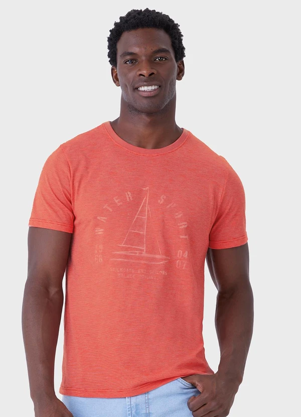 Malwee - Camiseta Slim Sailboats Laranja