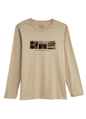 Malwee - Camiseta Slim Summer Essentials Areia - MALWEE