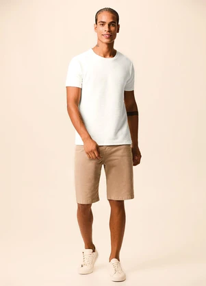 Malwee - Camiseta Slim Texturizada Off White - MALWEE