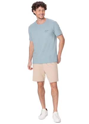 Malwee - Camiseta Stay Free Linho Azul Pastel - MALWEE