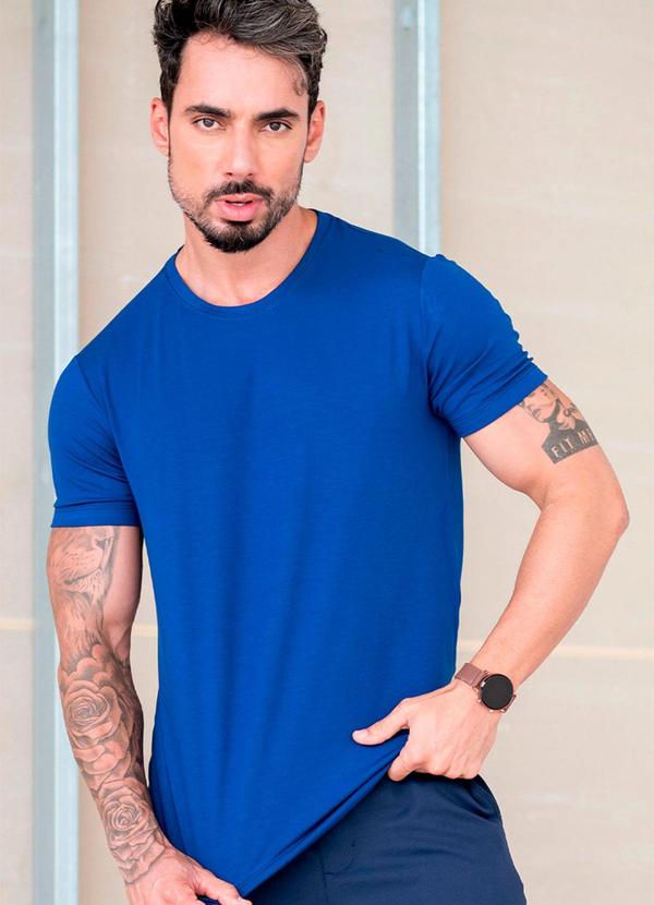 Hiatto Confecção - Camiseta Tech Modal Masculina Azul