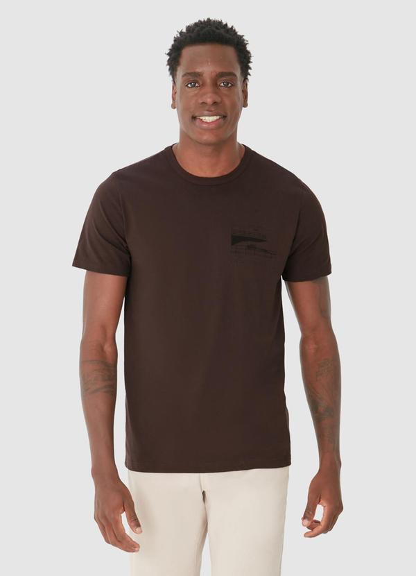 Malwee - Camiseta Tradicional em Malha Marrom